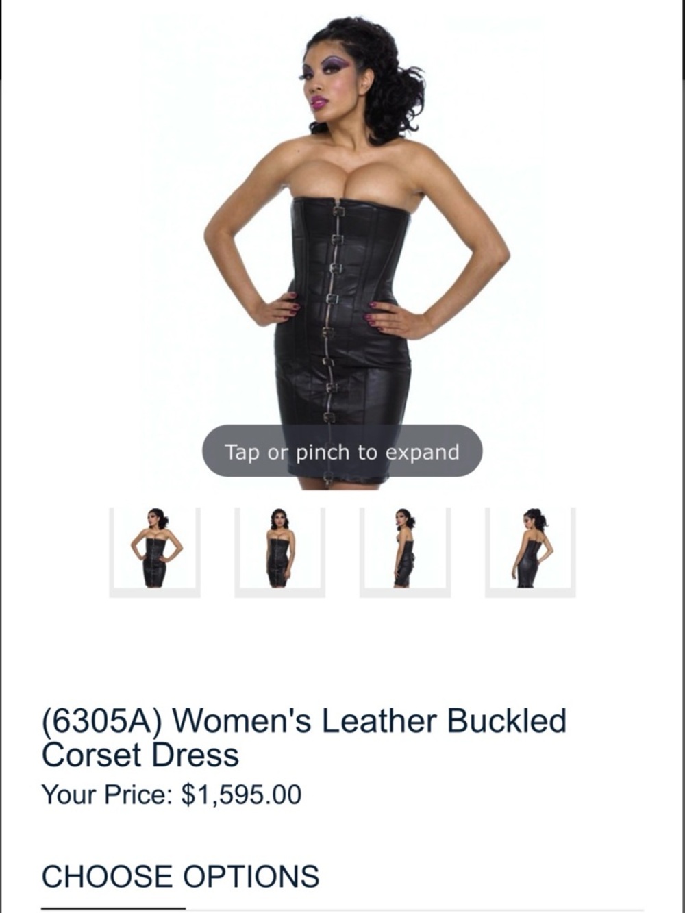 Northbound Leather Women's Black Leather Buckled Corset Mini Dress